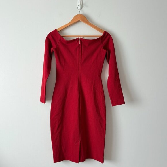 Aritzia Babaton Payton Off The Shoulder Dress Red Size 4 - Picture 6 of 8